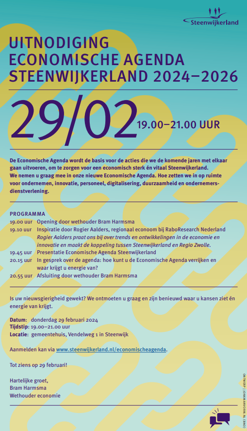 Uitnodiging Economische Agenda 29 februari 2024