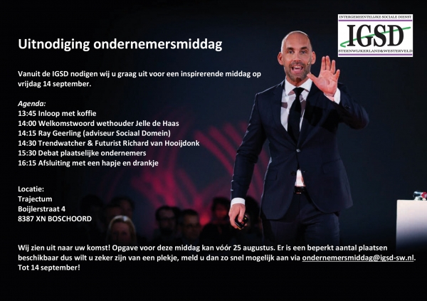IGSD uitnodiging ondernemersmiddag